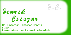 henrik csiszar business card