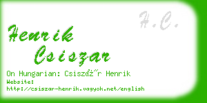 henrik csiszar business card